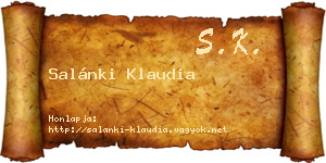 Salánki Klaudia névjegykártya